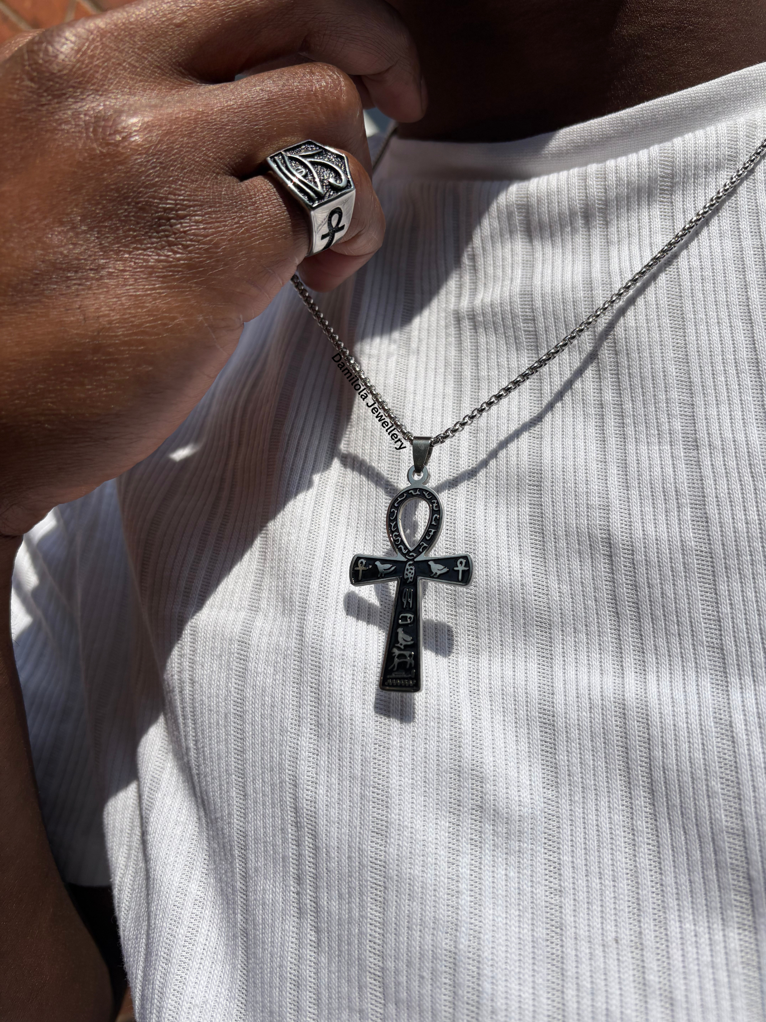 Ancient Ankh Noir Necklace