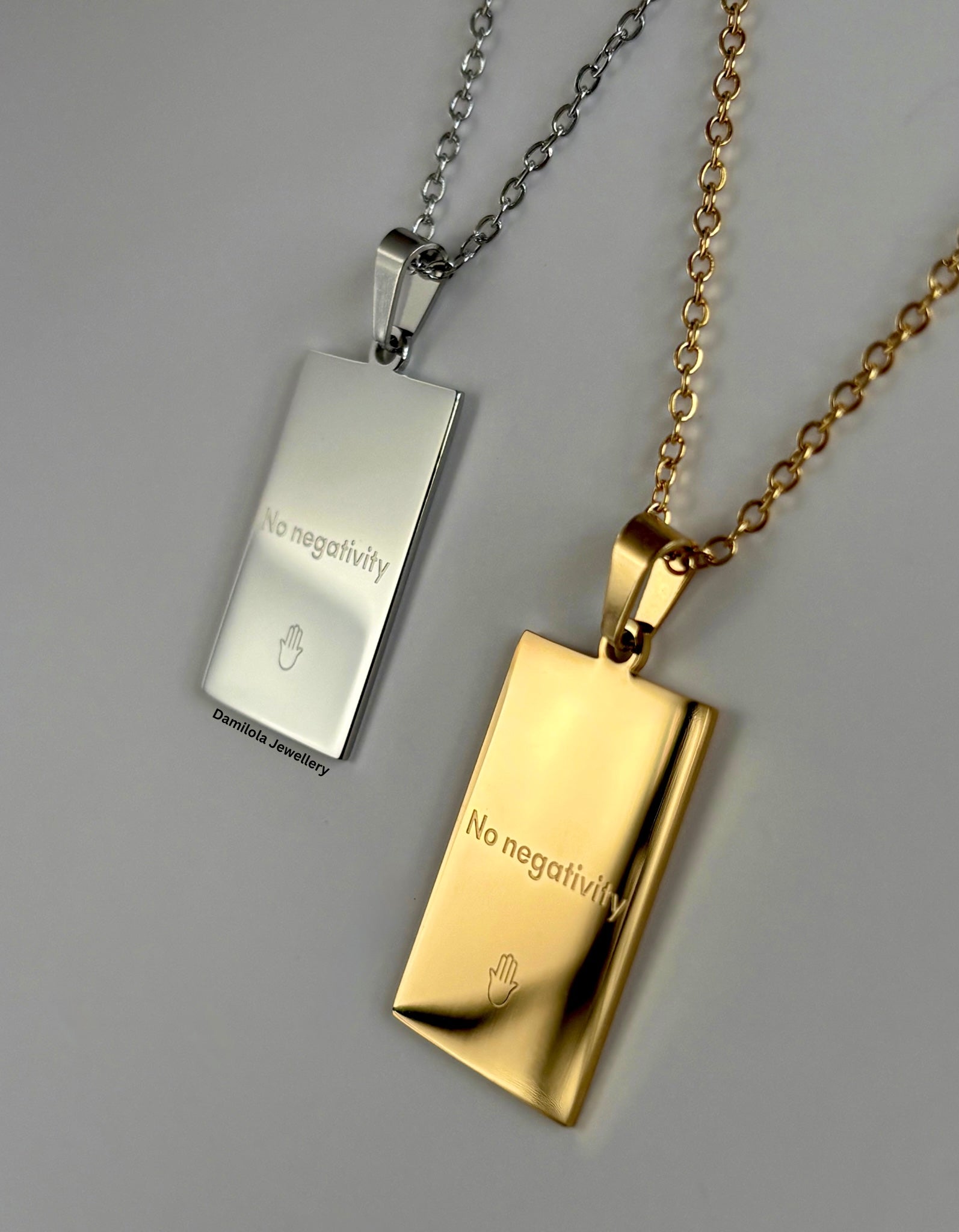‘Good energy. No negativity’ Necklace - Gold/Silver - Double Sided