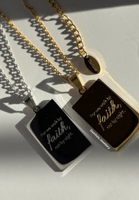‘For we walk by faith’ Necklace - Gold/Silver - Double sided