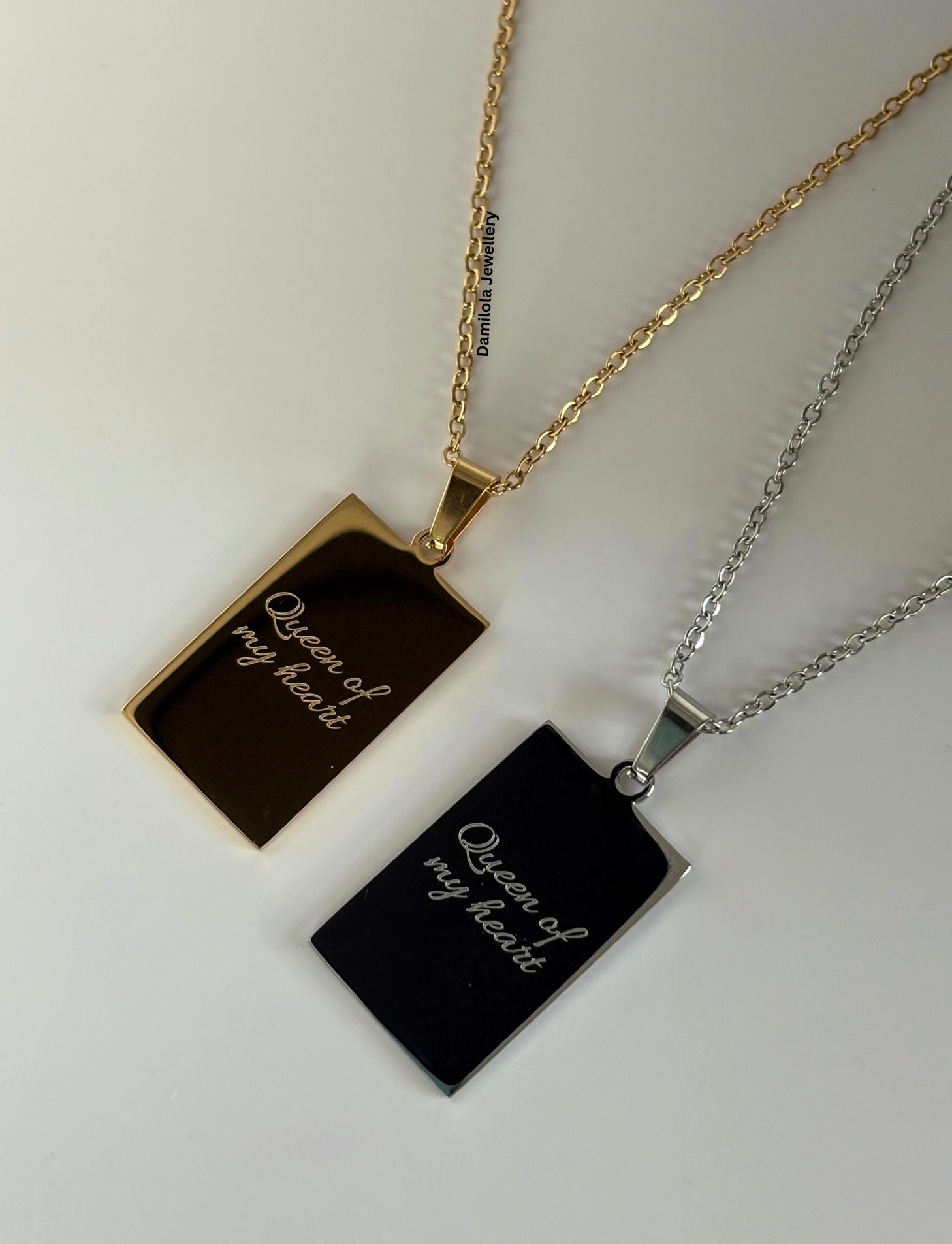‘Queen of my Heart’ Necklace - Gold/Silver - Double sided