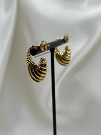 Gold ‘Ruby’ Ripple Hoops