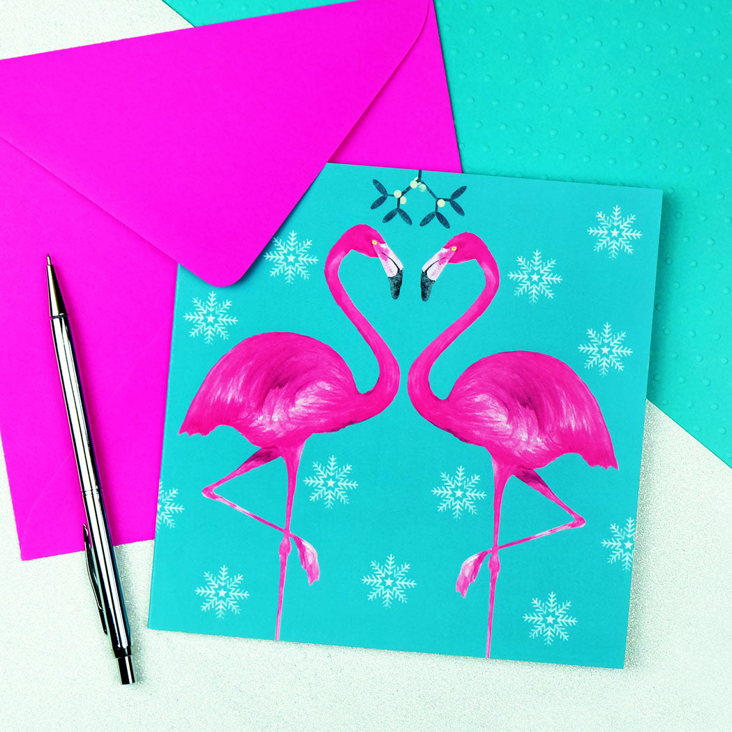 Flamingo Christmas Card