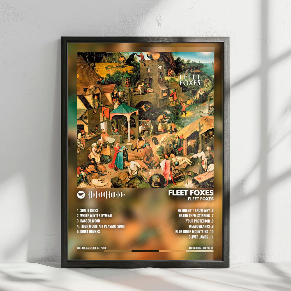 Fleet Foxes "Fleet Foxes" Album Cover Poster - with Complete Tracklist