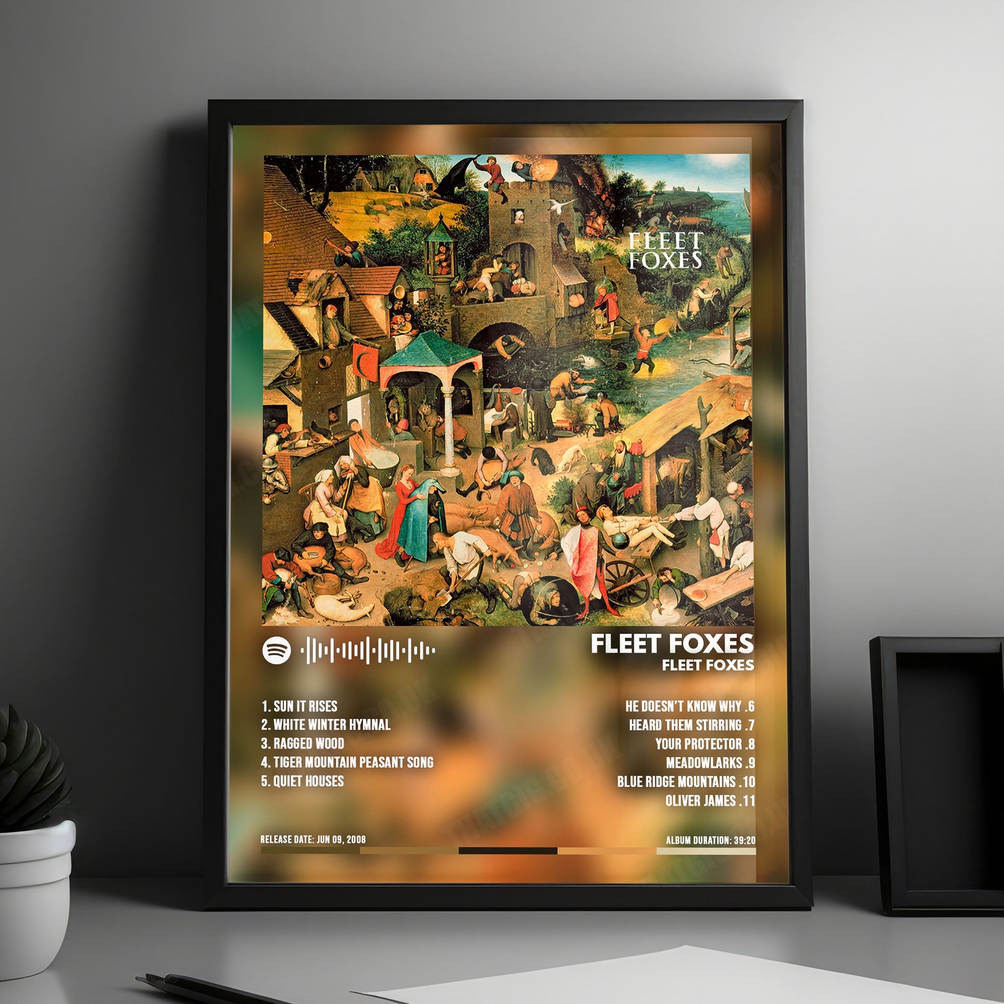 Fleet Foxes "Fleet Foxes" Album Cover Poster - with Complete Tracklist