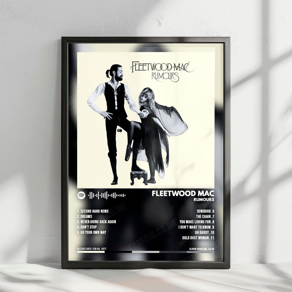 Fleetwood Mac "Rumours" Album Cover Poster - with Complete Tracklist