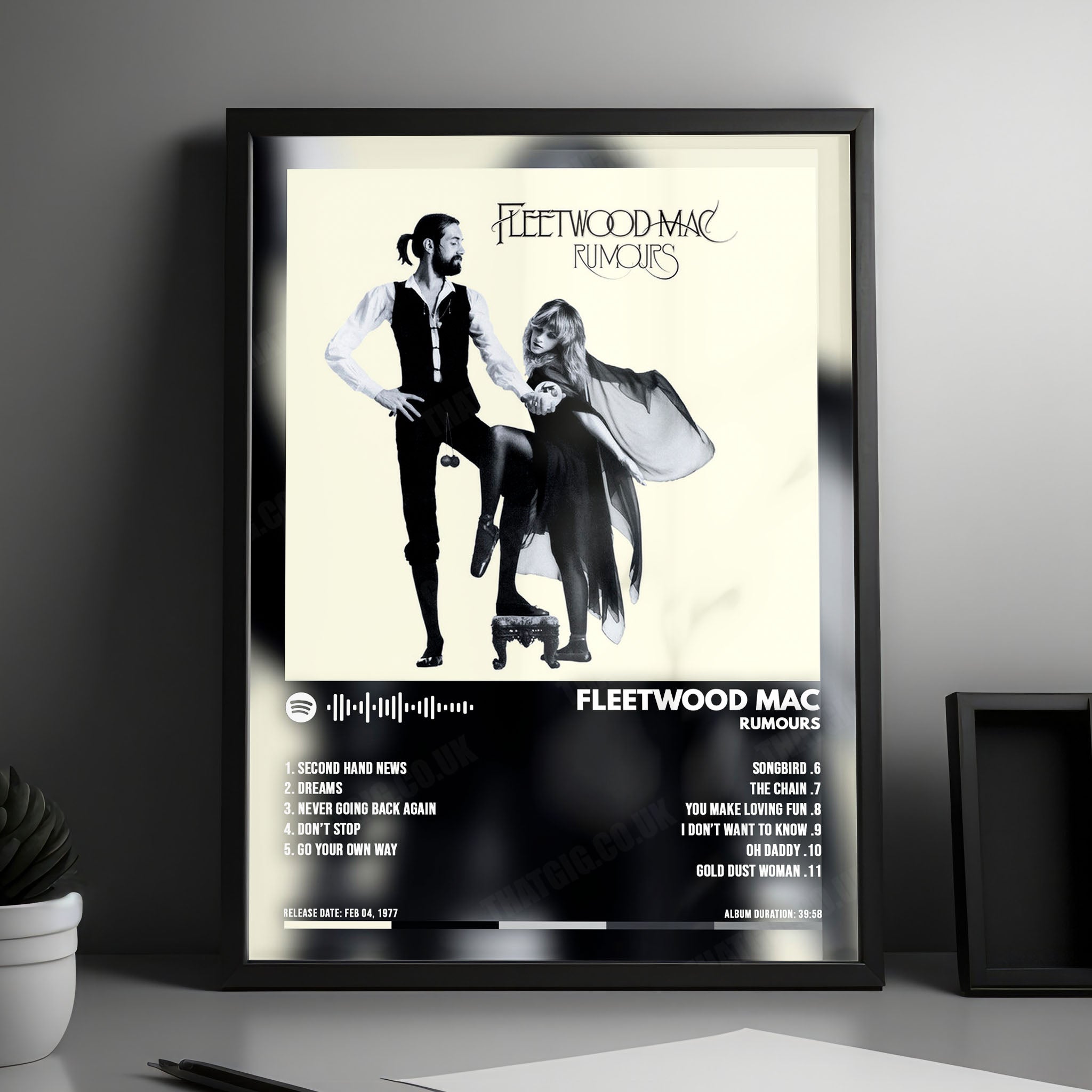 Fleetwood Mac "Rumours" Album Cover Poster - with Complete Tracklist