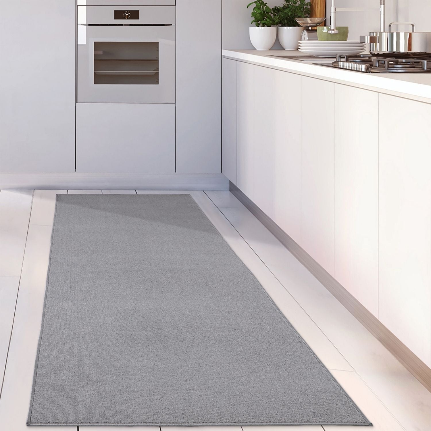 Flex Silver Low Pile Solid Rug