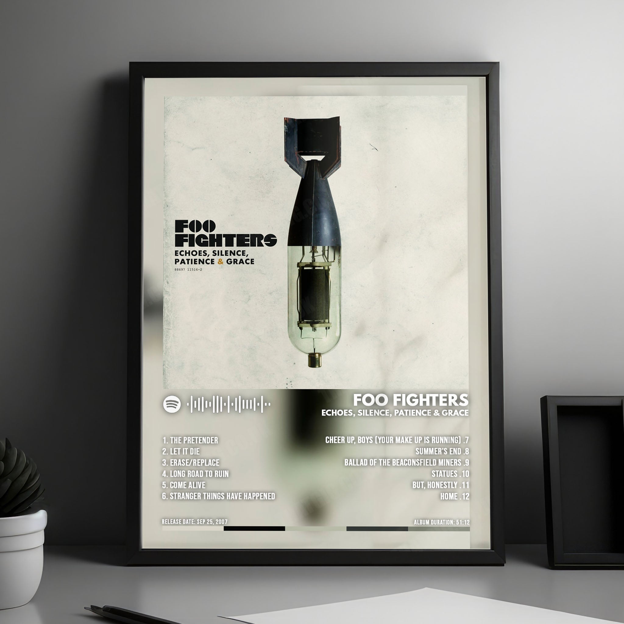 Foo Fighters "Echoes, Silence, Patience & Grace" Album Cover Poster - with Complete Tracklist