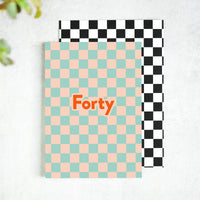 Forty Checkerboard 40th Birthday Card - Stylish Milestone Celebration Card