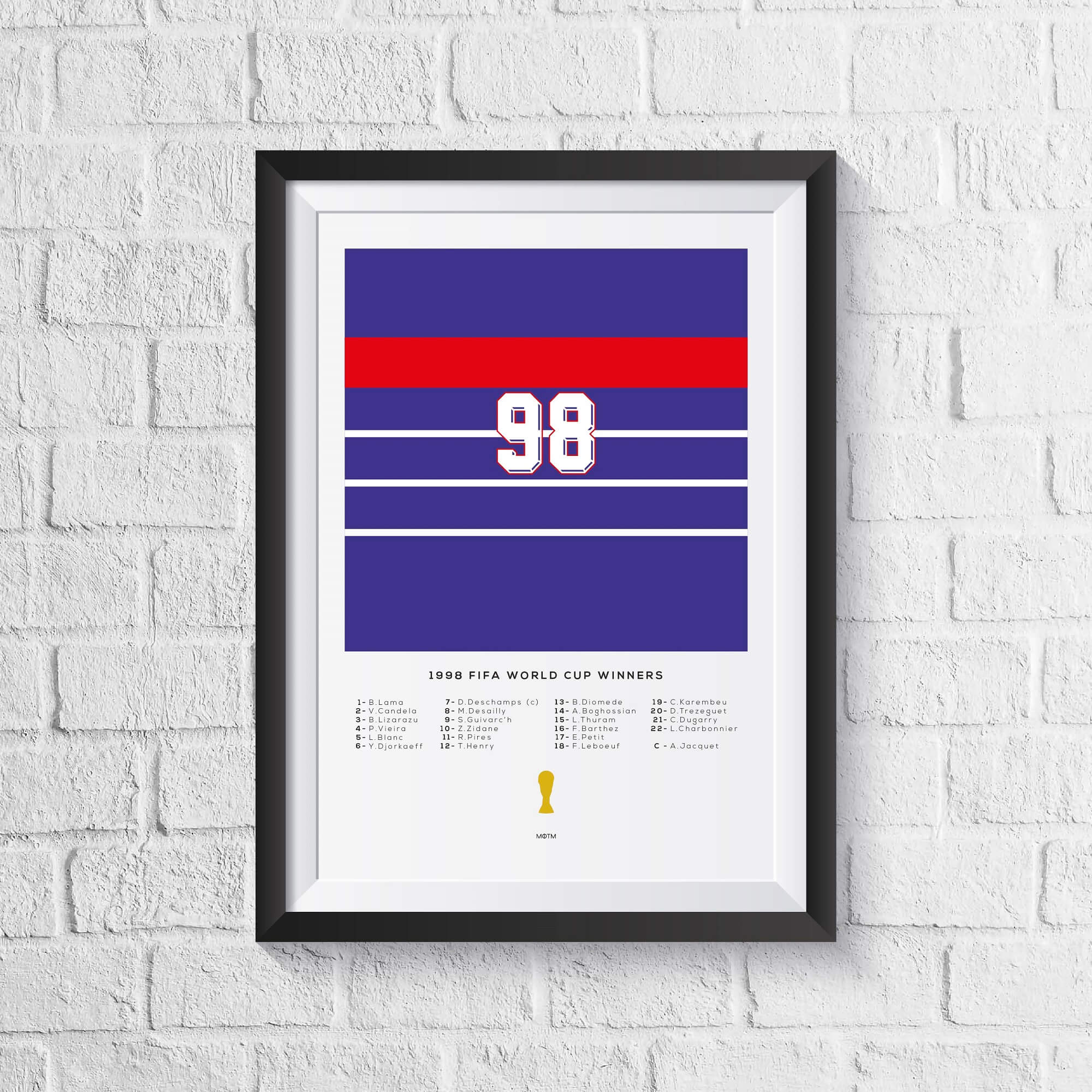 France 1998 World Cup Squad Print