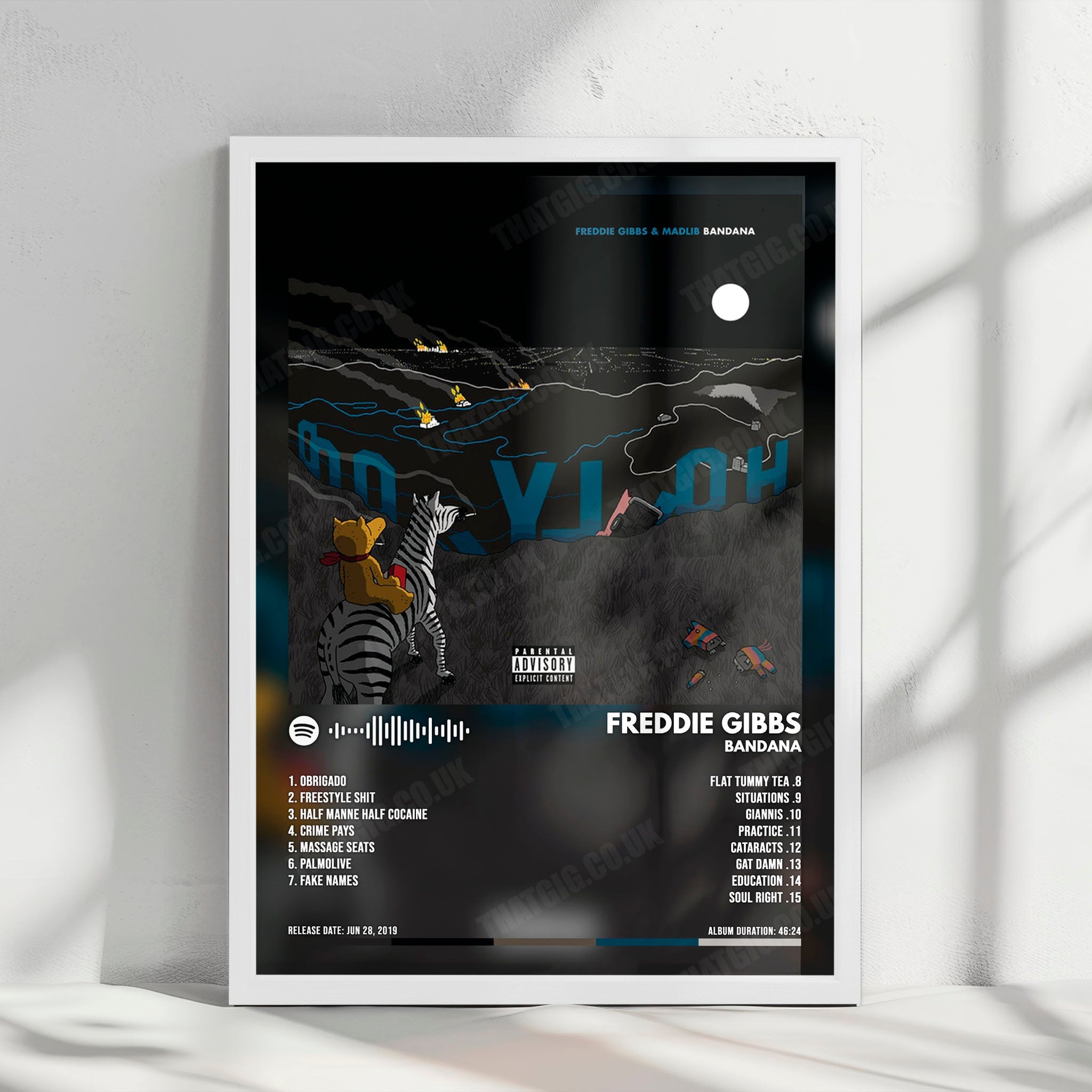 Freddie Gibbs "Bandana" Album Cover Poster - with Complete Tracklist