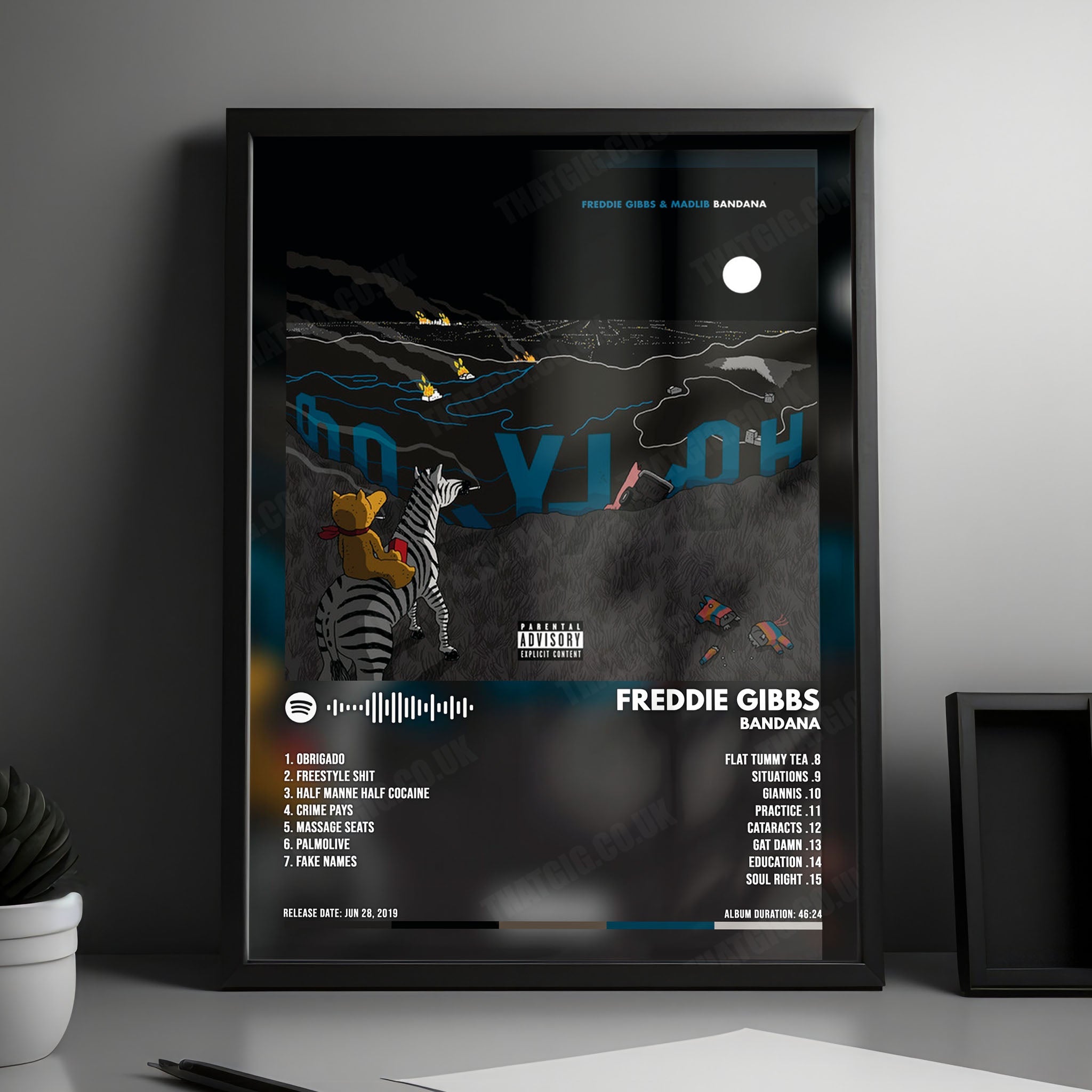 Freddie Gibbs "Bandana" Album Cover Poster - with Complete Tracklist