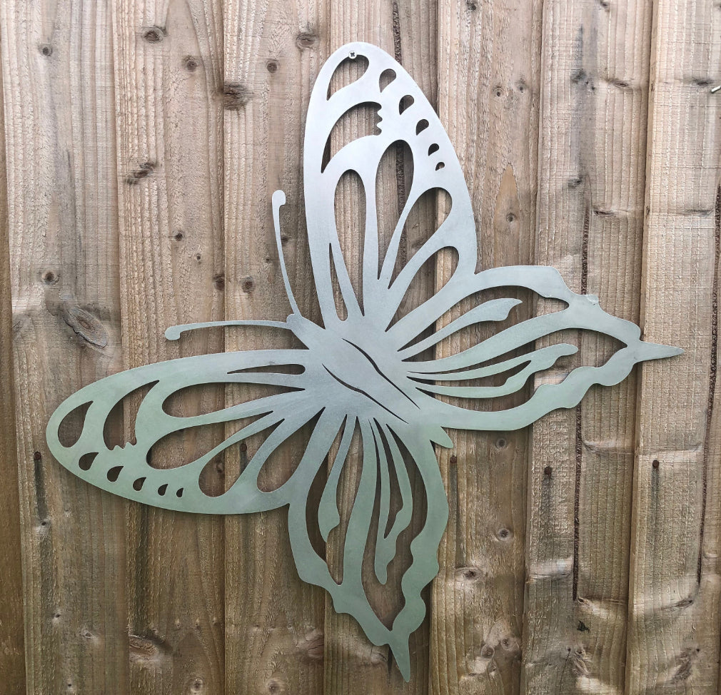 Large STEEL metal BUTTERFLY DECORATION ,  Home Sign , Garden Ornament , Wall feature , Animal decoration, rusted metal , butterfly sign ,