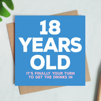 Humorous 18th Birthday Card – Cheers to Adulthood!