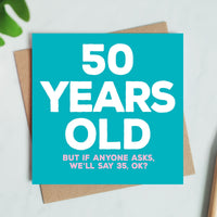 Witty 50th Birthday Card - Humorous Milestone Celebration