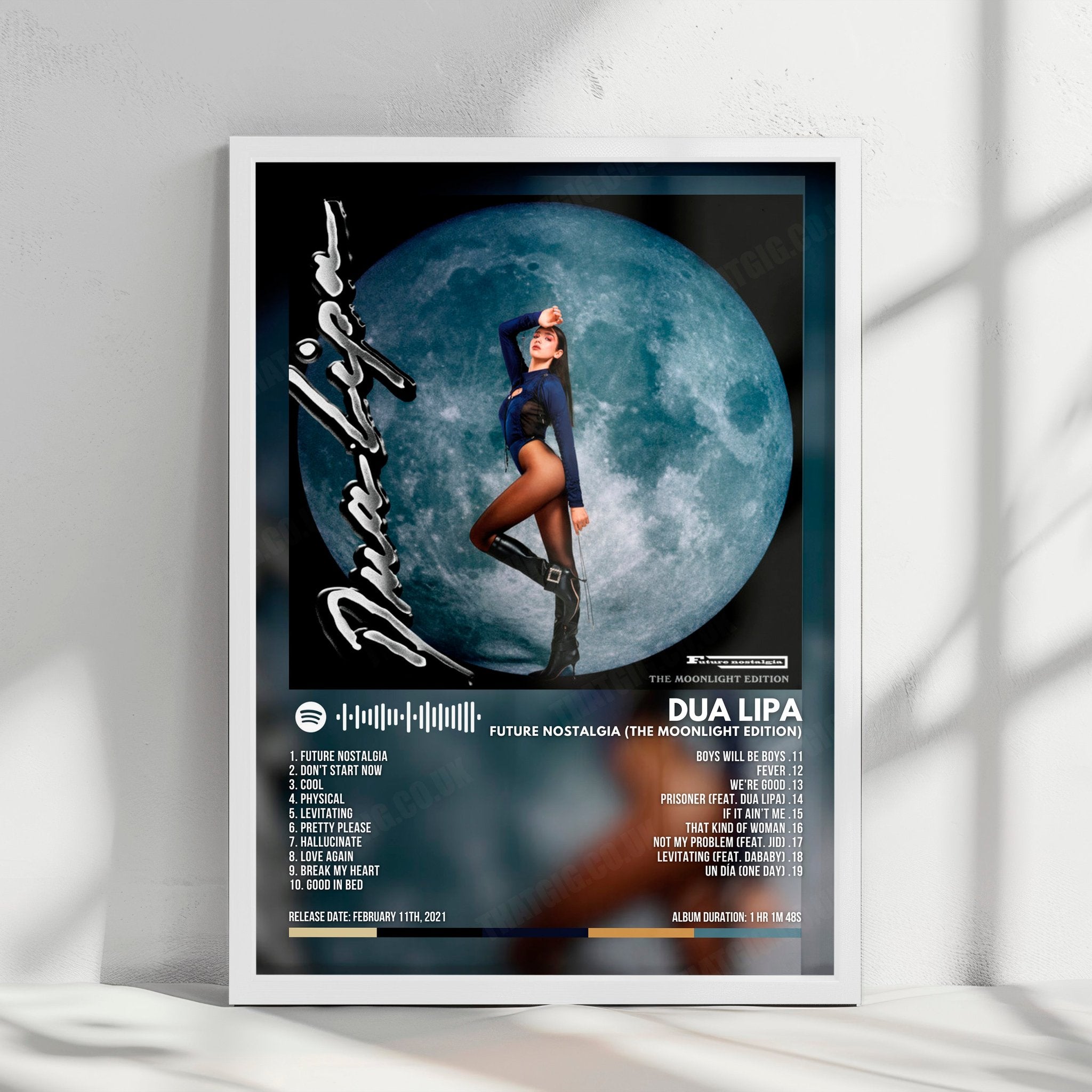 Dua Lipa Future Nostalgia The Moonlight Edition Album Cover Poster with Complete Tracklist
