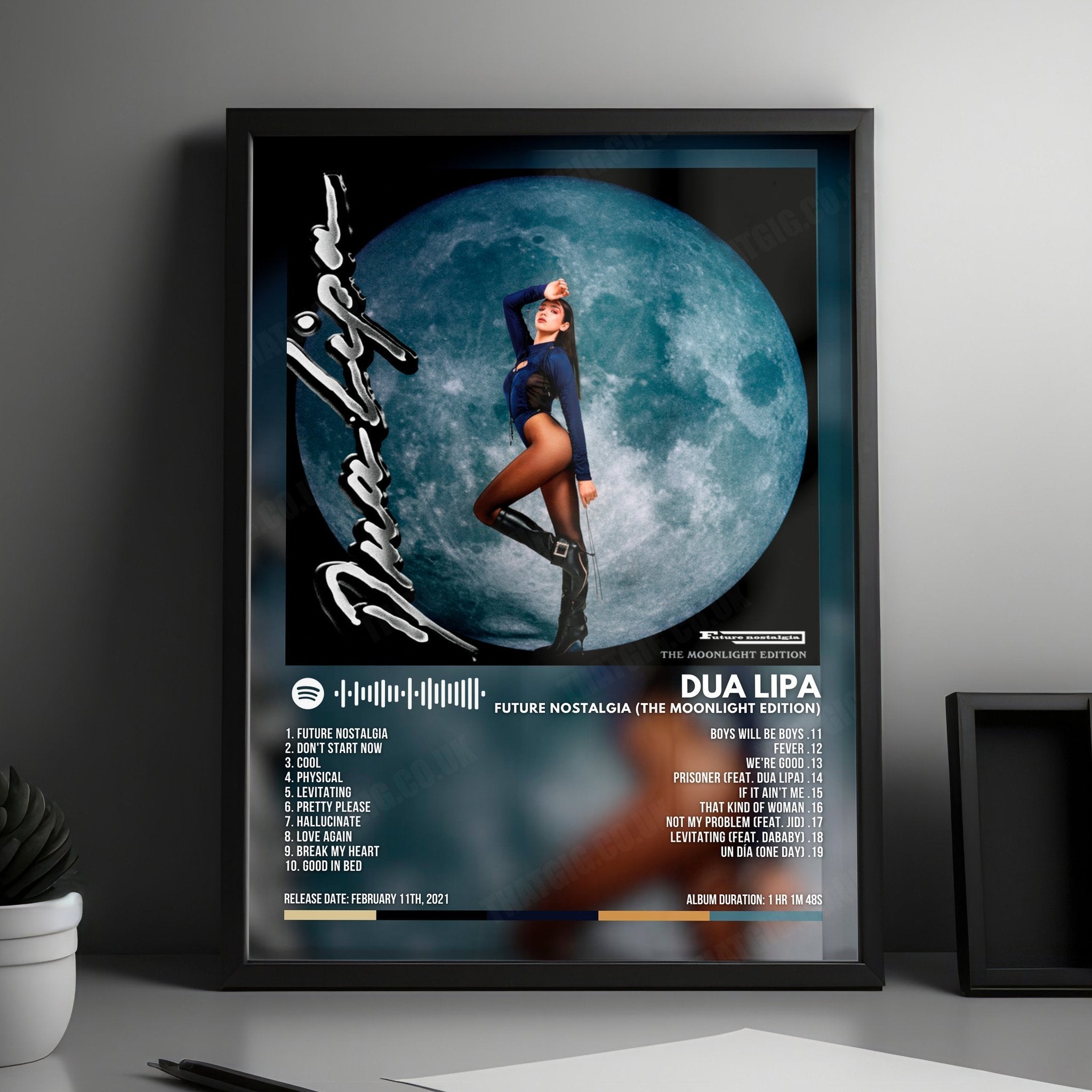 Dua Lipa Future Nostalgia The Moonlight Edition Album Cover Poster with Complete Tracklist