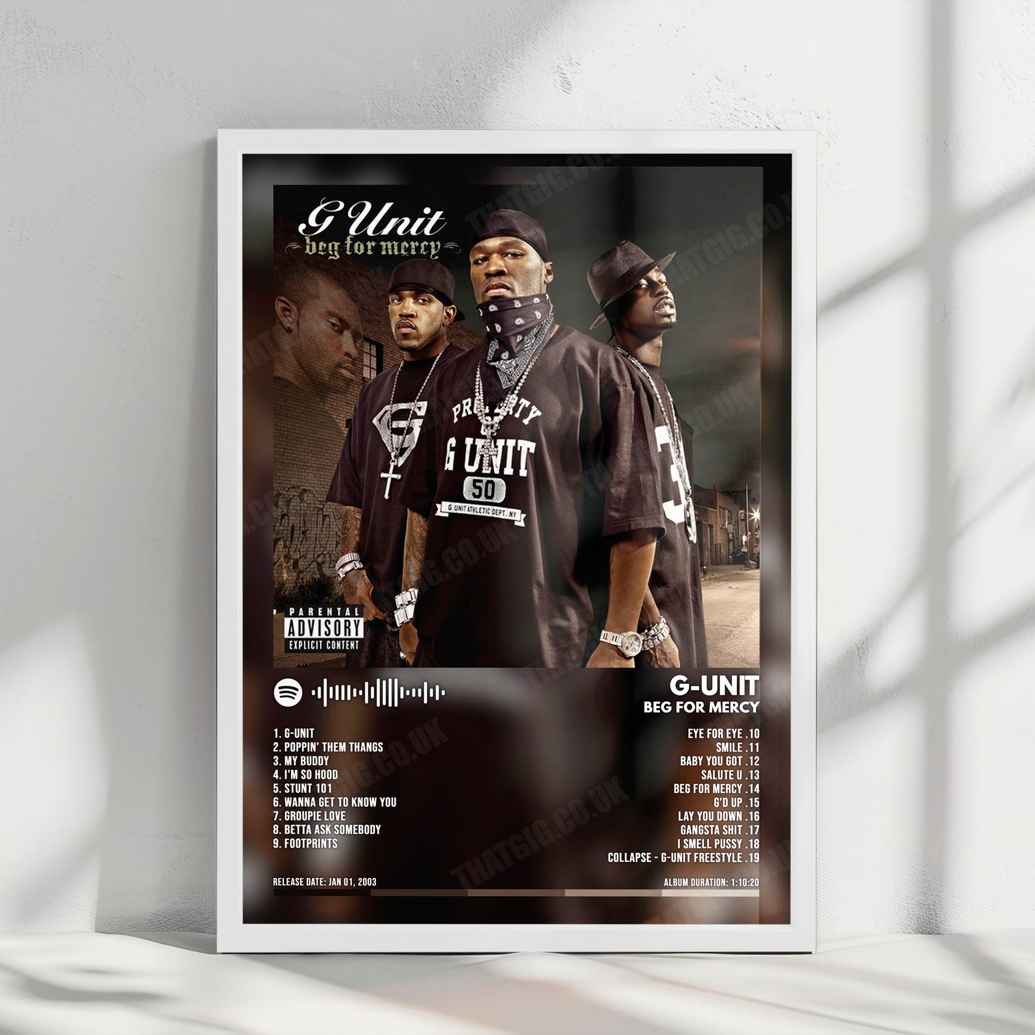 G-Unit "Beg for Mercy" Album Cover Poster - with Complete Tracklist