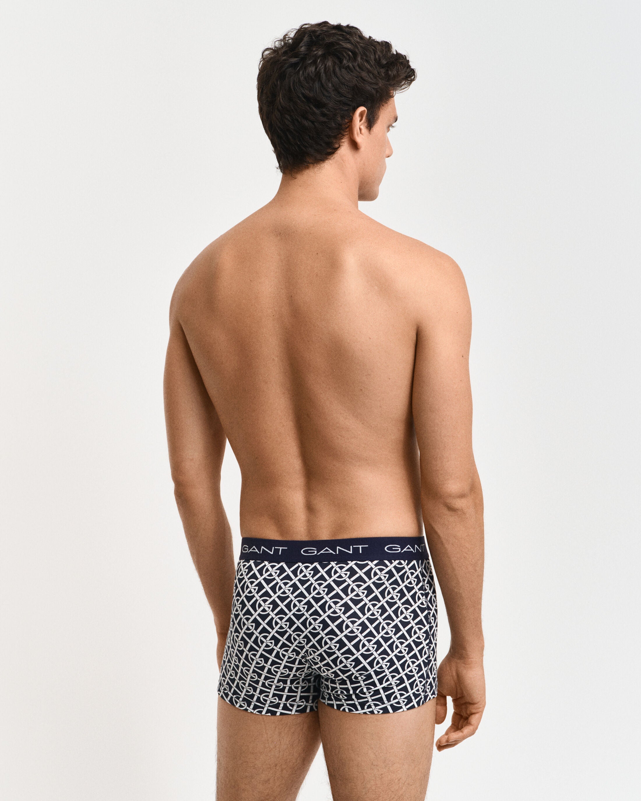 GANT G PATTERN Mens Trunks 3-Pack Evening Blue