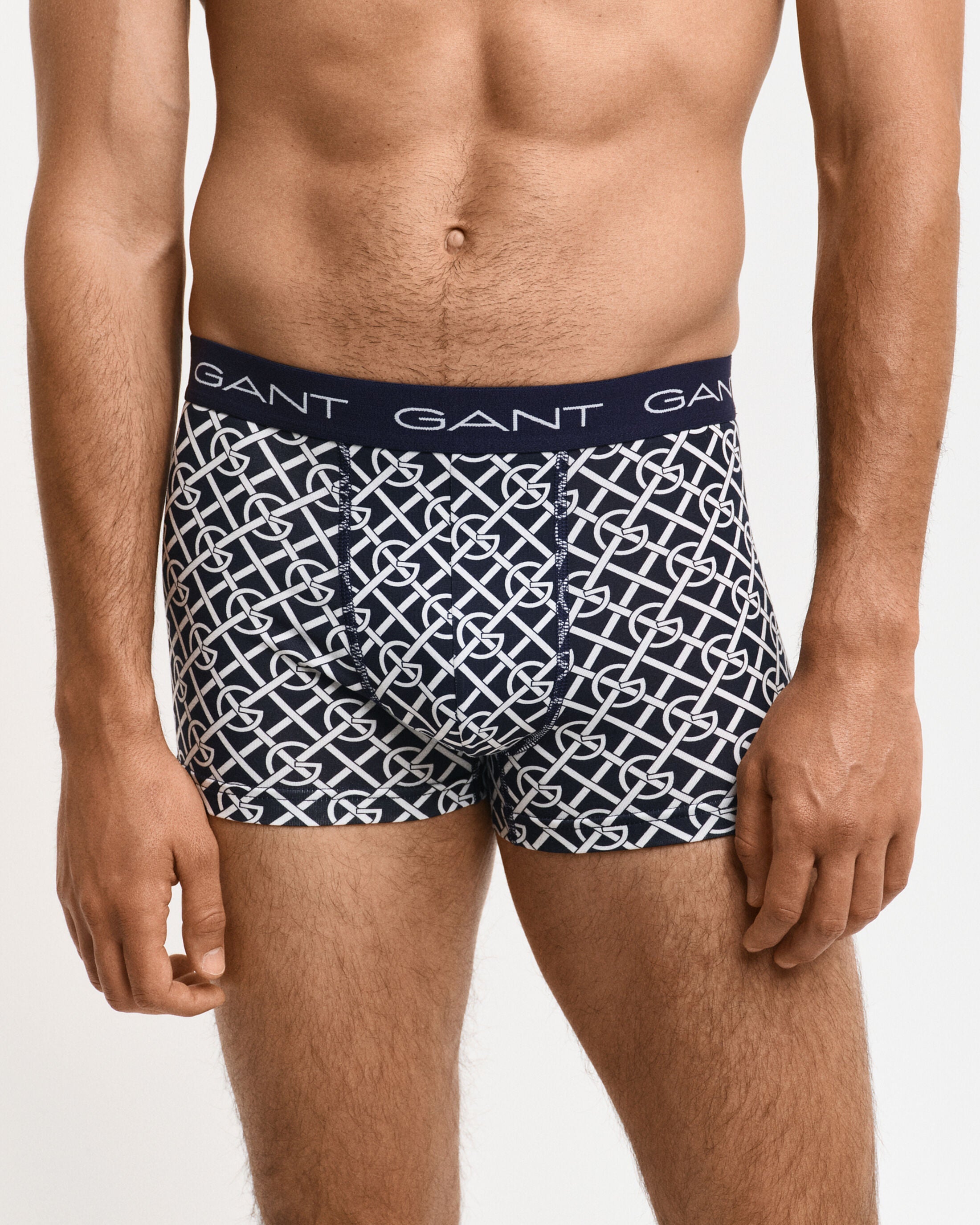 GANT G PATTERN Mens Trunks 3-Pack Evening Blue