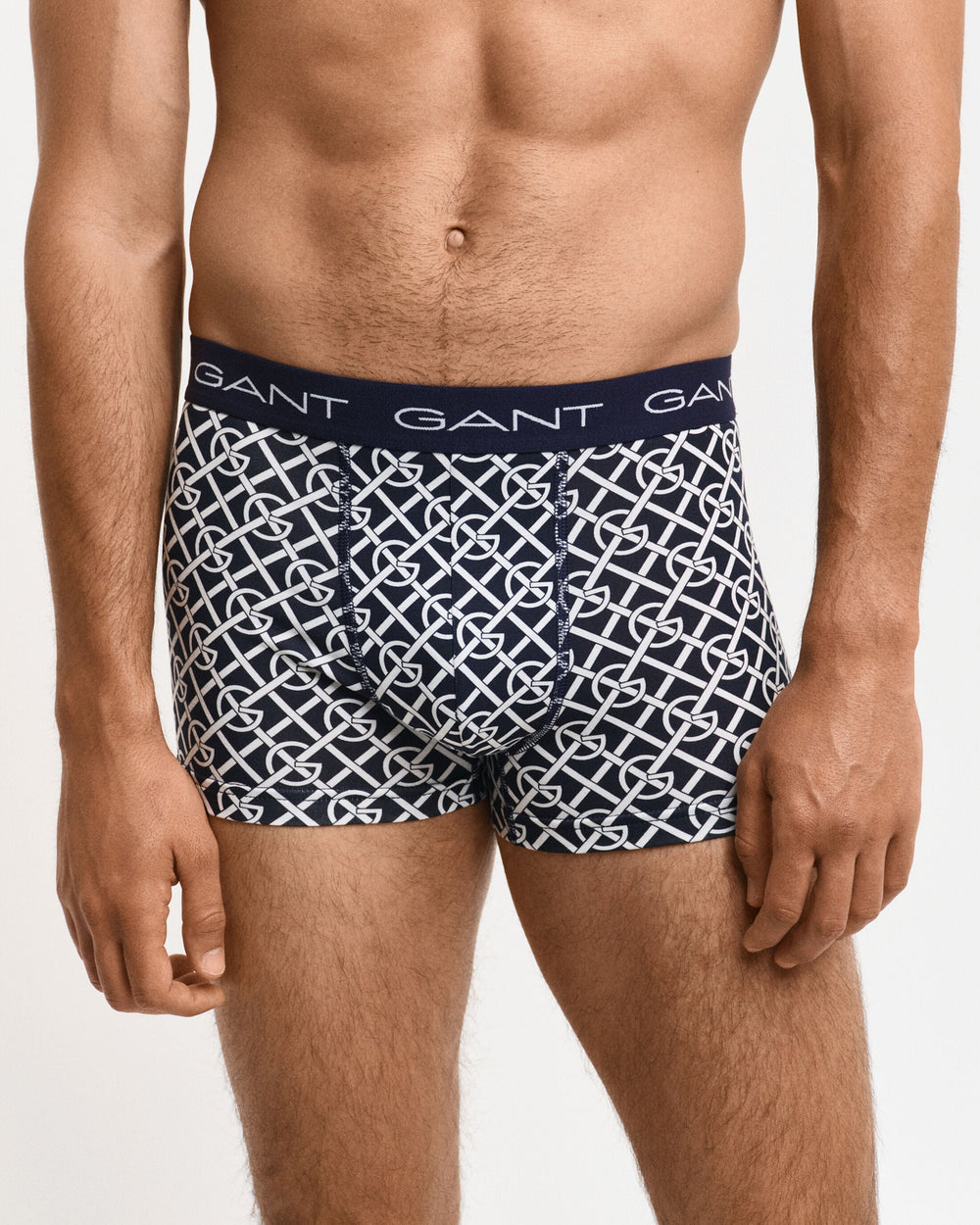 GANT G PATTERN Mens Trunks 3-Pack Evening Blue