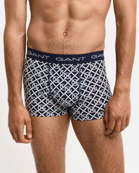 GANT G PATTERN Mens Trunks 3-Pack Evening Blue