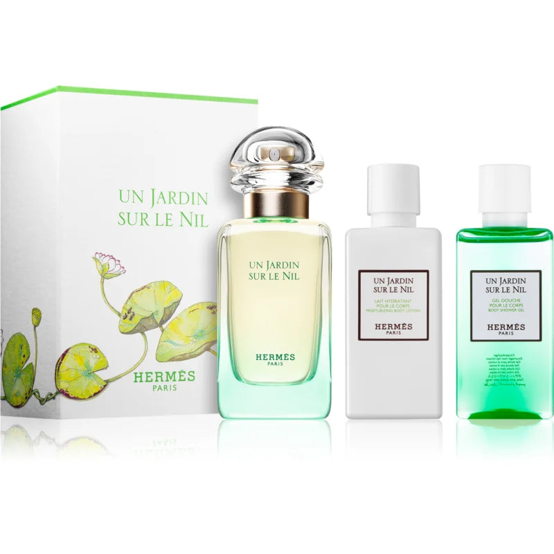 HERMÈS Jardins Collection Sur Le Nil 50ml EDT + 40ml Body Lotion + 40ml Shower Gel