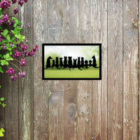 Friendly Dogs in Silhouette, SunCatcher Garden Mirror Rectangular Design