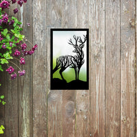 Turning Stag, SunCatcher Garden Mirror Highland Stag Design