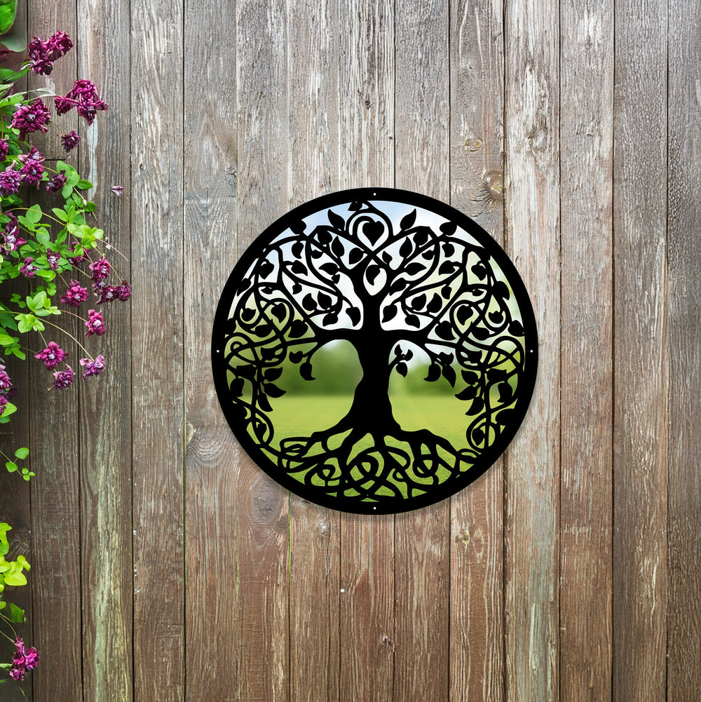 SunCatcher Garden Mirror Round Tree of Life Range of Sizes