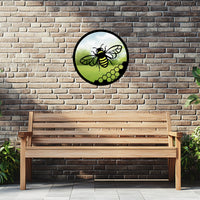 SunCatcher Garden Mirror Round Yellow Honey Bee Range of Sizes