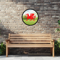 Round SunCatcher Garden Mirror Welsh Dragon