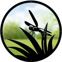 Round SunCatcher Garden Mirror Little Dragonfly