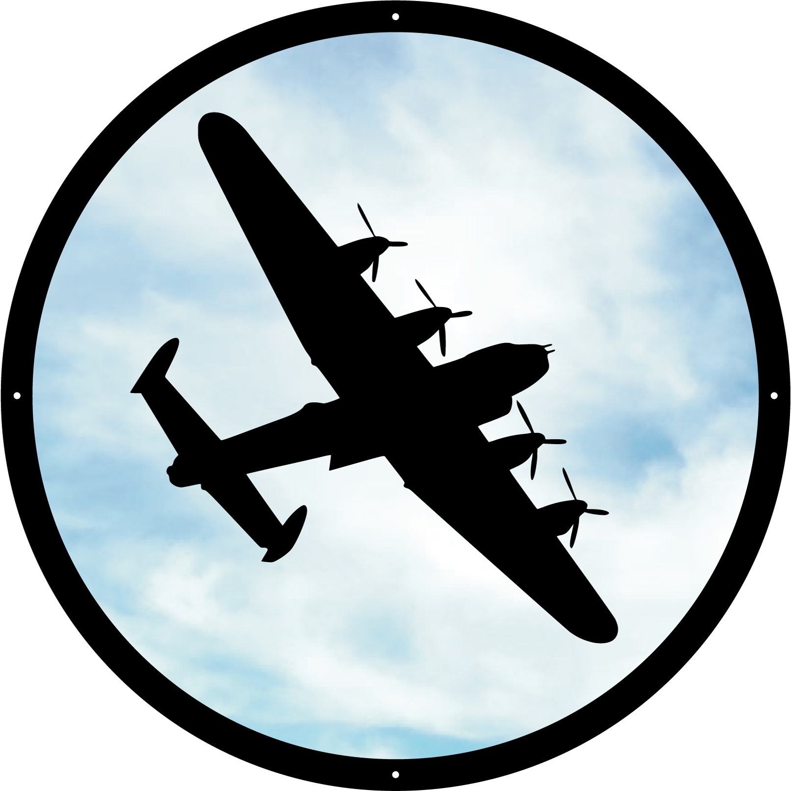 Round SunCatcher Garden Mirror Lancaster Bomber