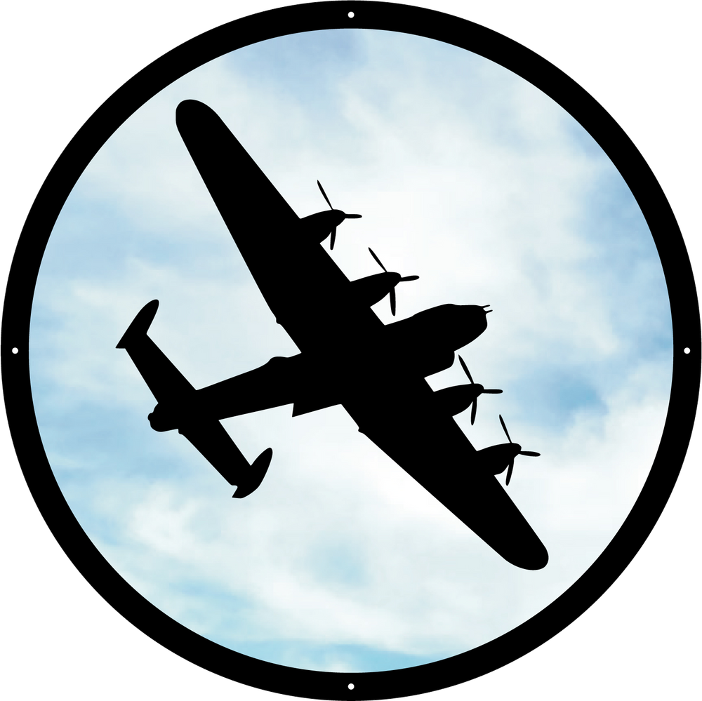 Round SunCatcher Garden Mirror Lancaster Bomber