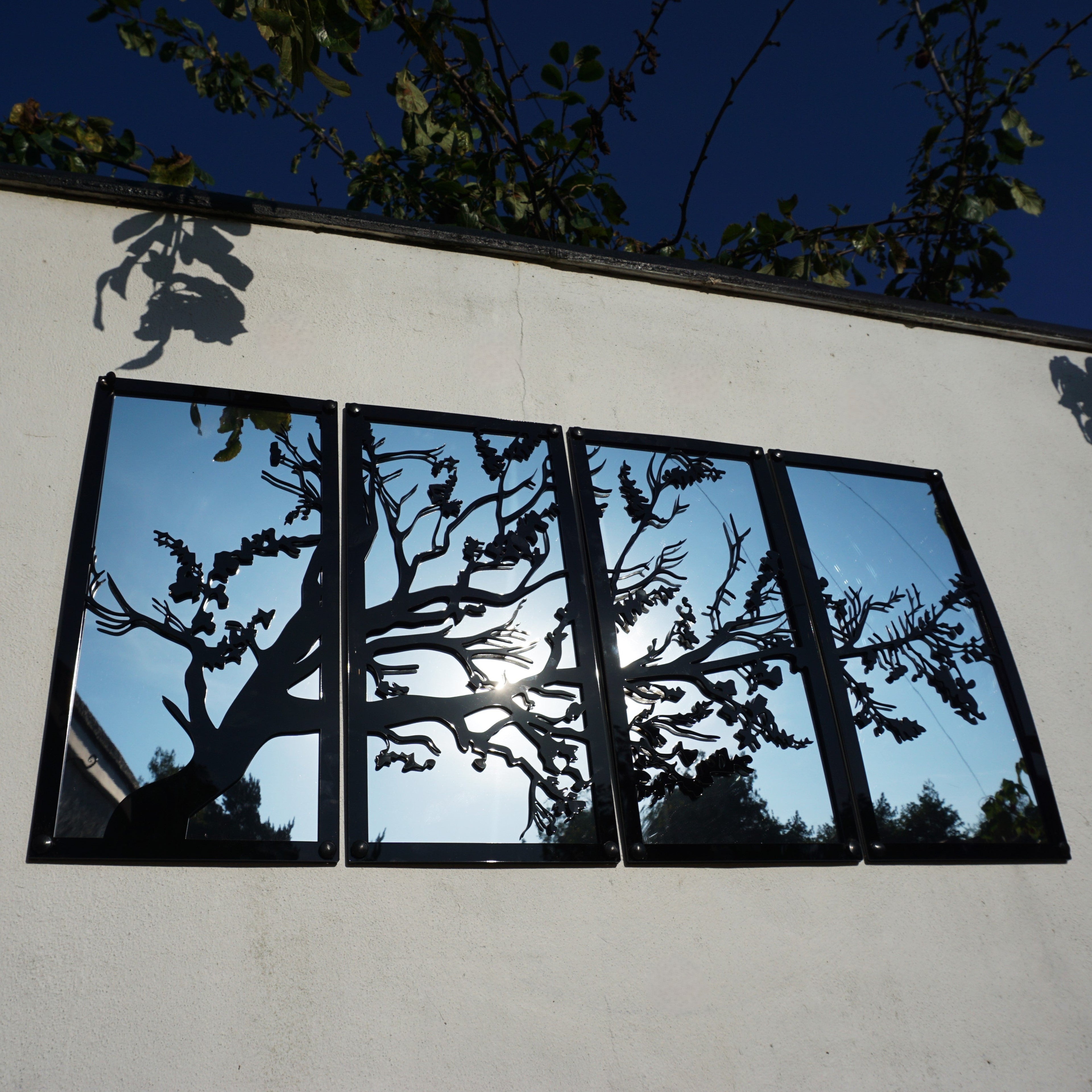 SunCatcher Garden Mirror Set of Four Panels Tree