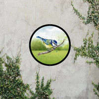SunCatcher Garden Mirror Betty, the Blue Tit bird Illustrations by Bree Merryn
