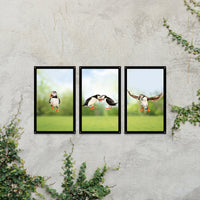 SunCatcher Garden Mirror Set 3 Puffin Parade Illustrations by Bree Merryn