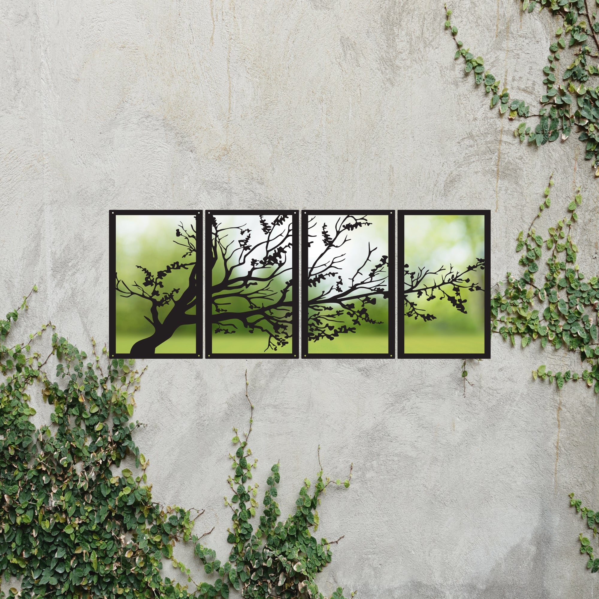 SunCatcher Garden Mirror Set of Four Panels Tree