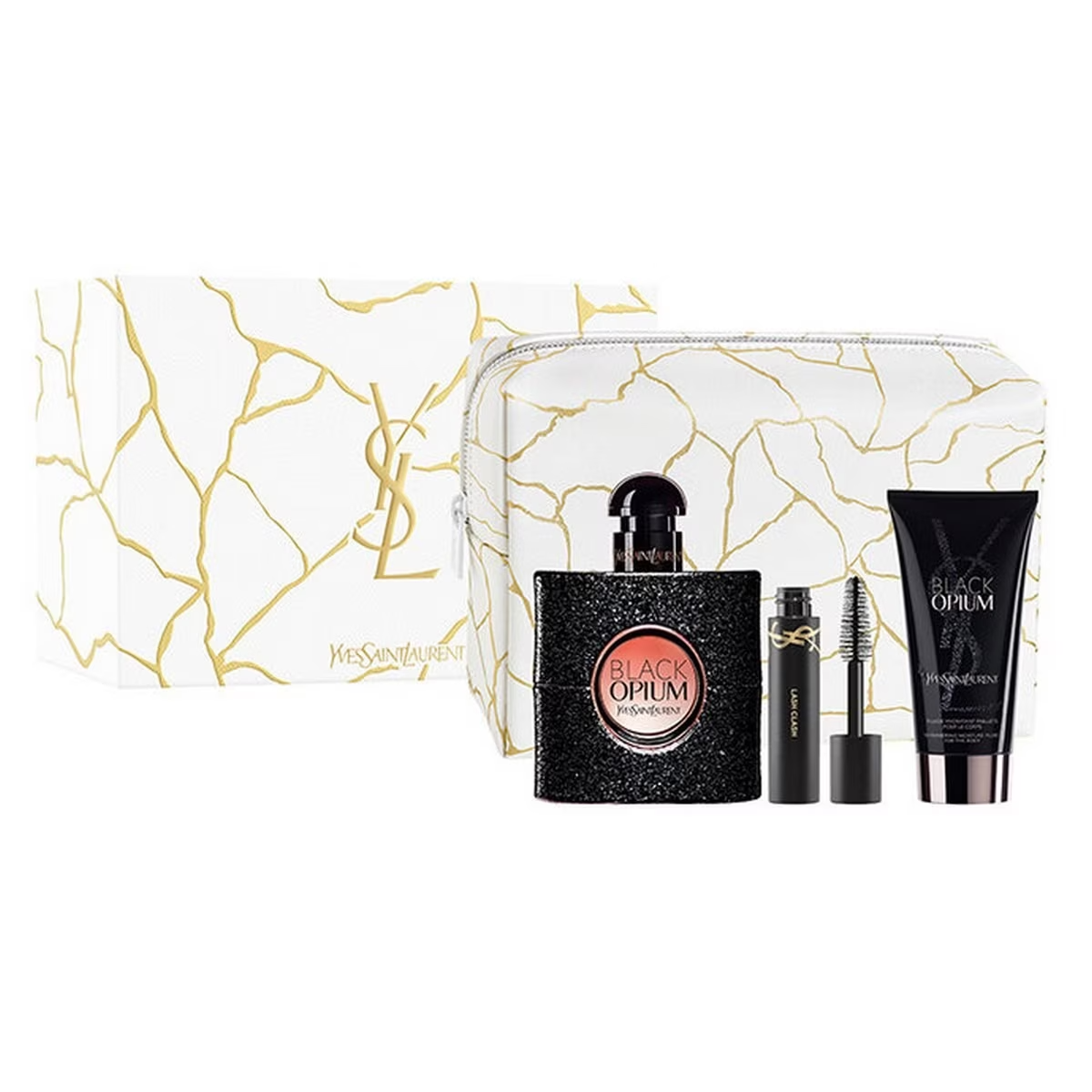 YSL Black Opium 50ml EDP for Women Gift Set + 50ml Body Lotion + Mascara + Pouch