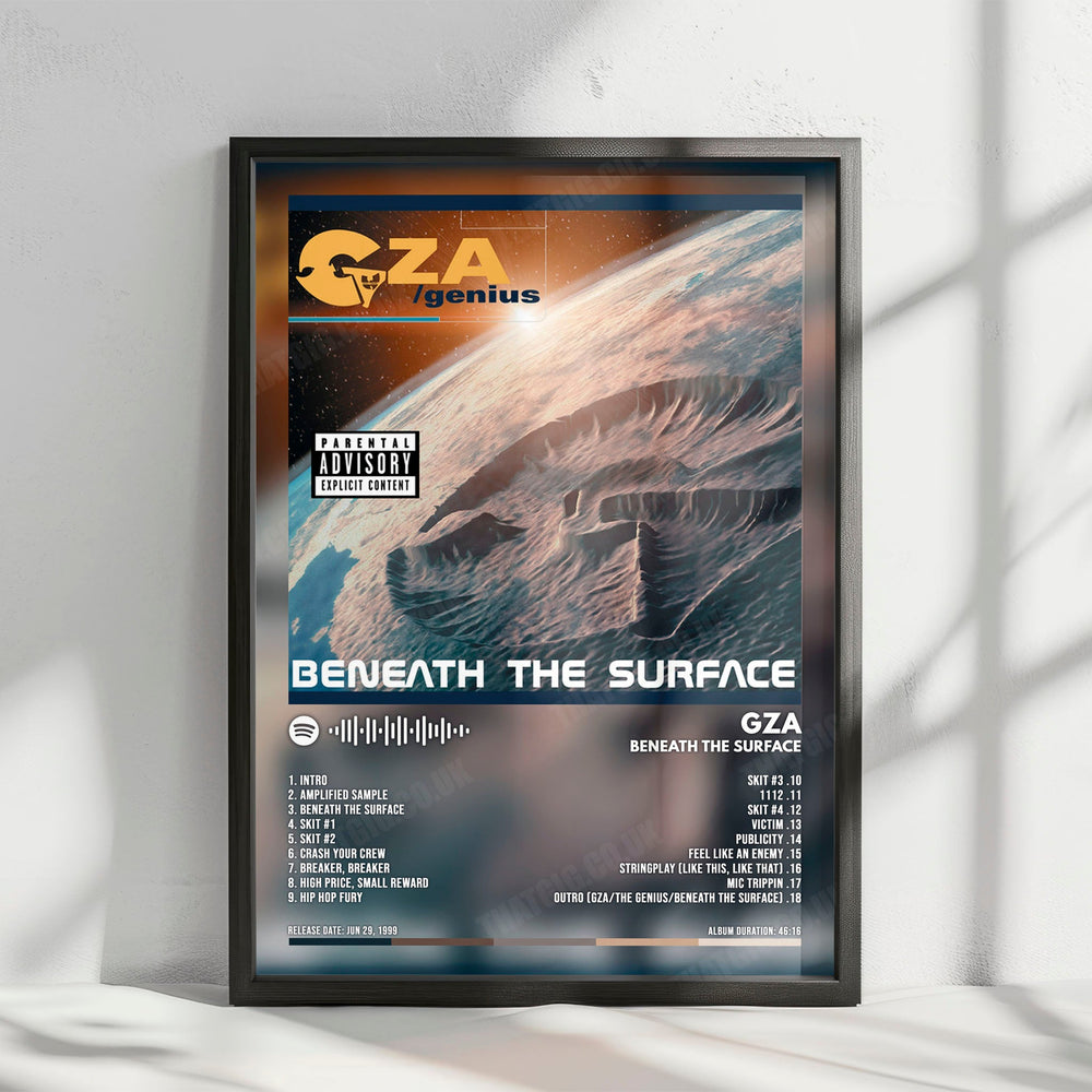 GZA "Beneath the Surface" Album Cover Poster - with Complete Tracklist