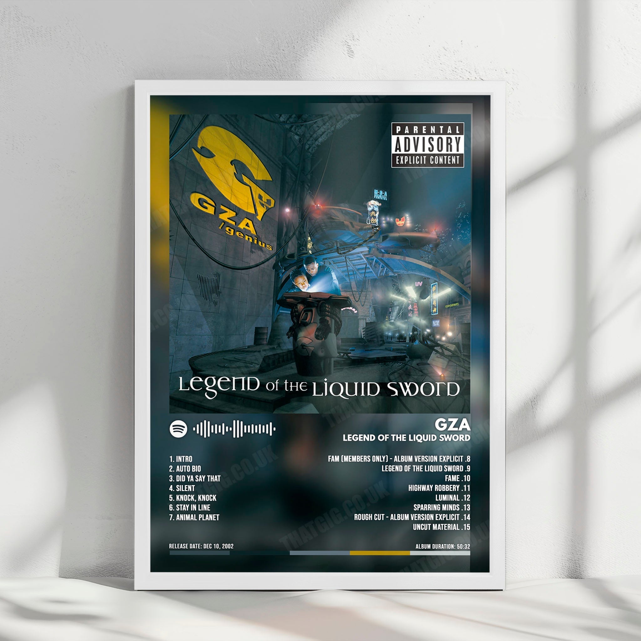 GZA "Legend of the Liquid Sword" Album Cover Poster - with Complete Tracklist