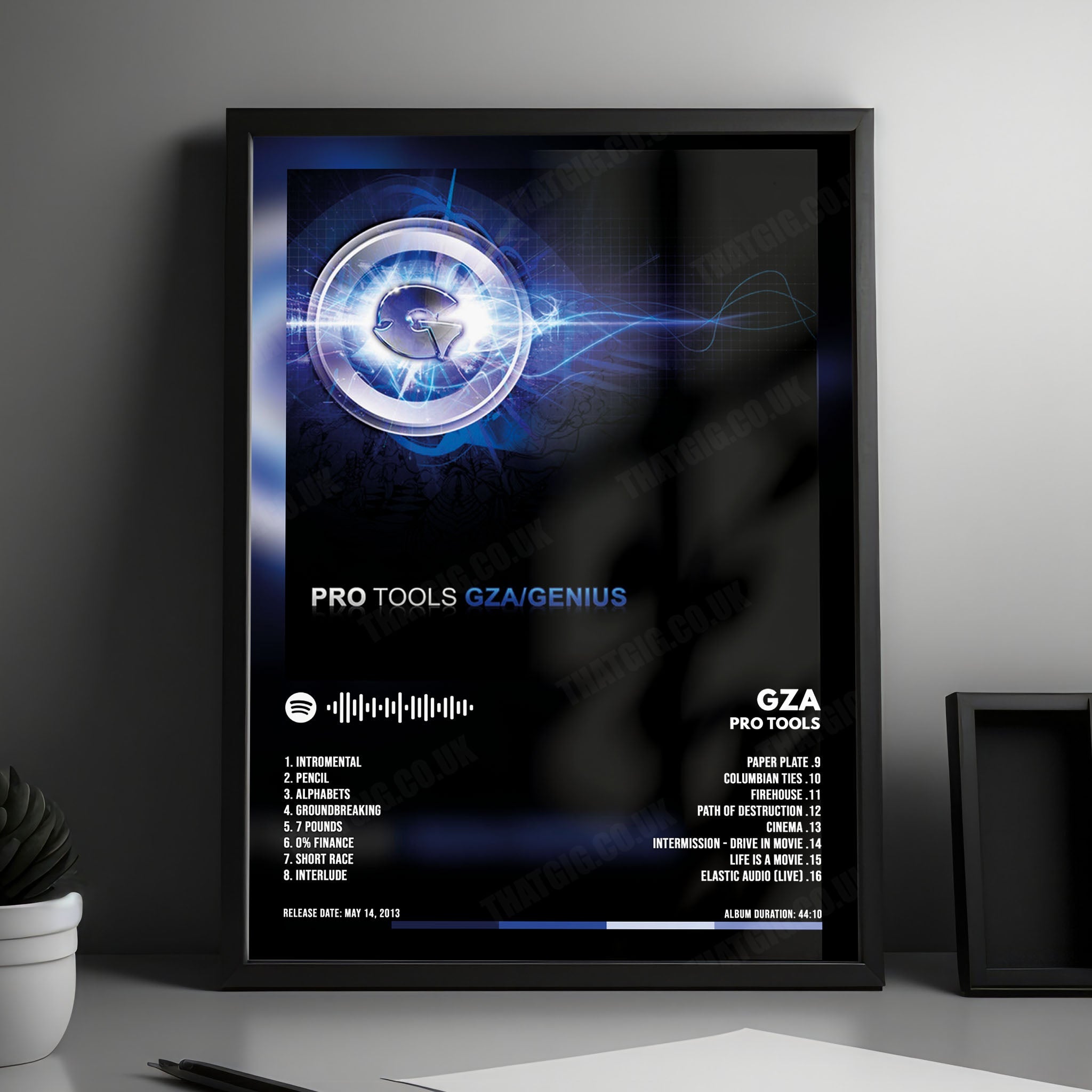 GZA "Pro Tools" Album Cover Poster - with Complete Tracklist