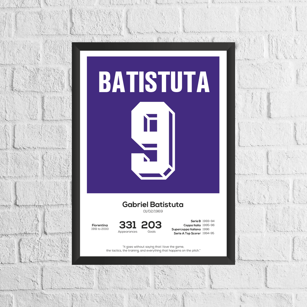 Gabriel Batistuta Legend Stats Print