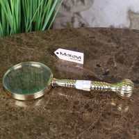 Garo Vintage Brass Magnifying Glass with Mother of Pearl Handle