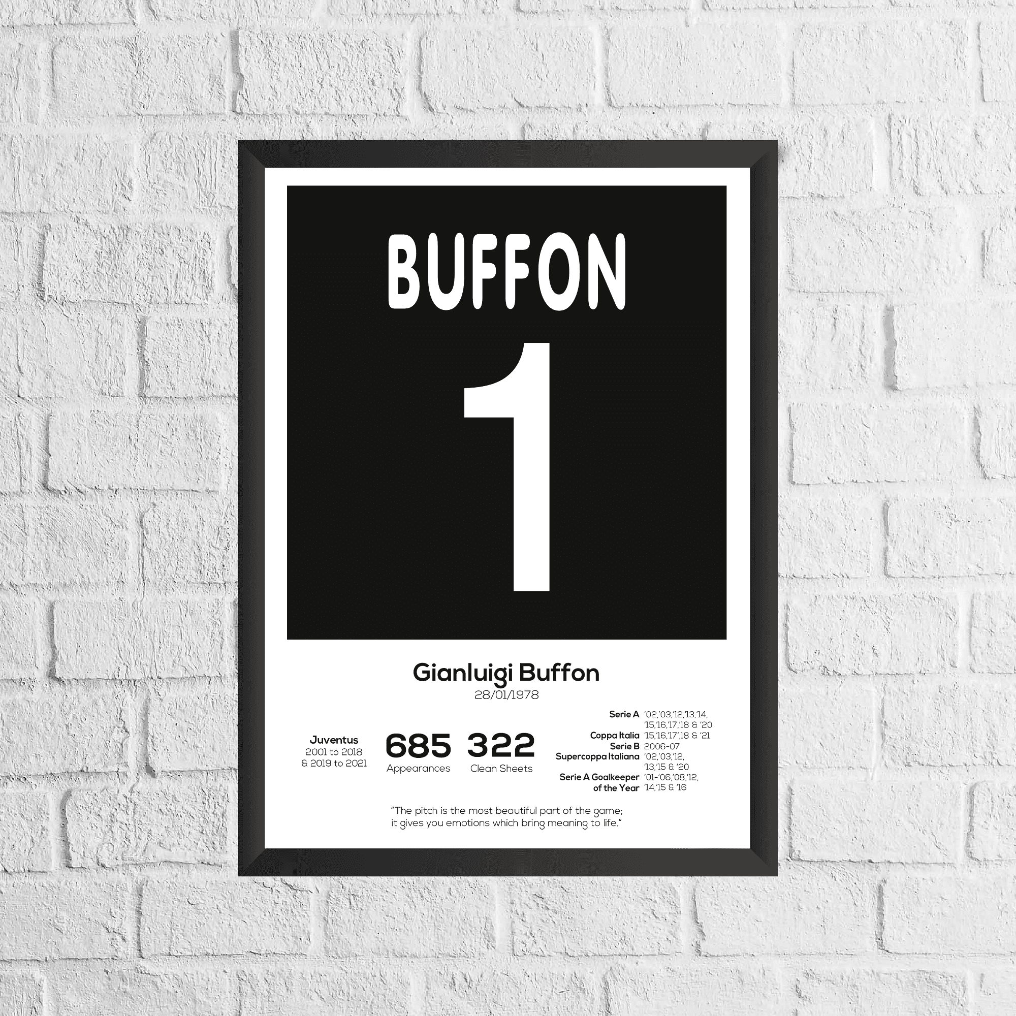 Gianluigi Buffon Legend Stats Print