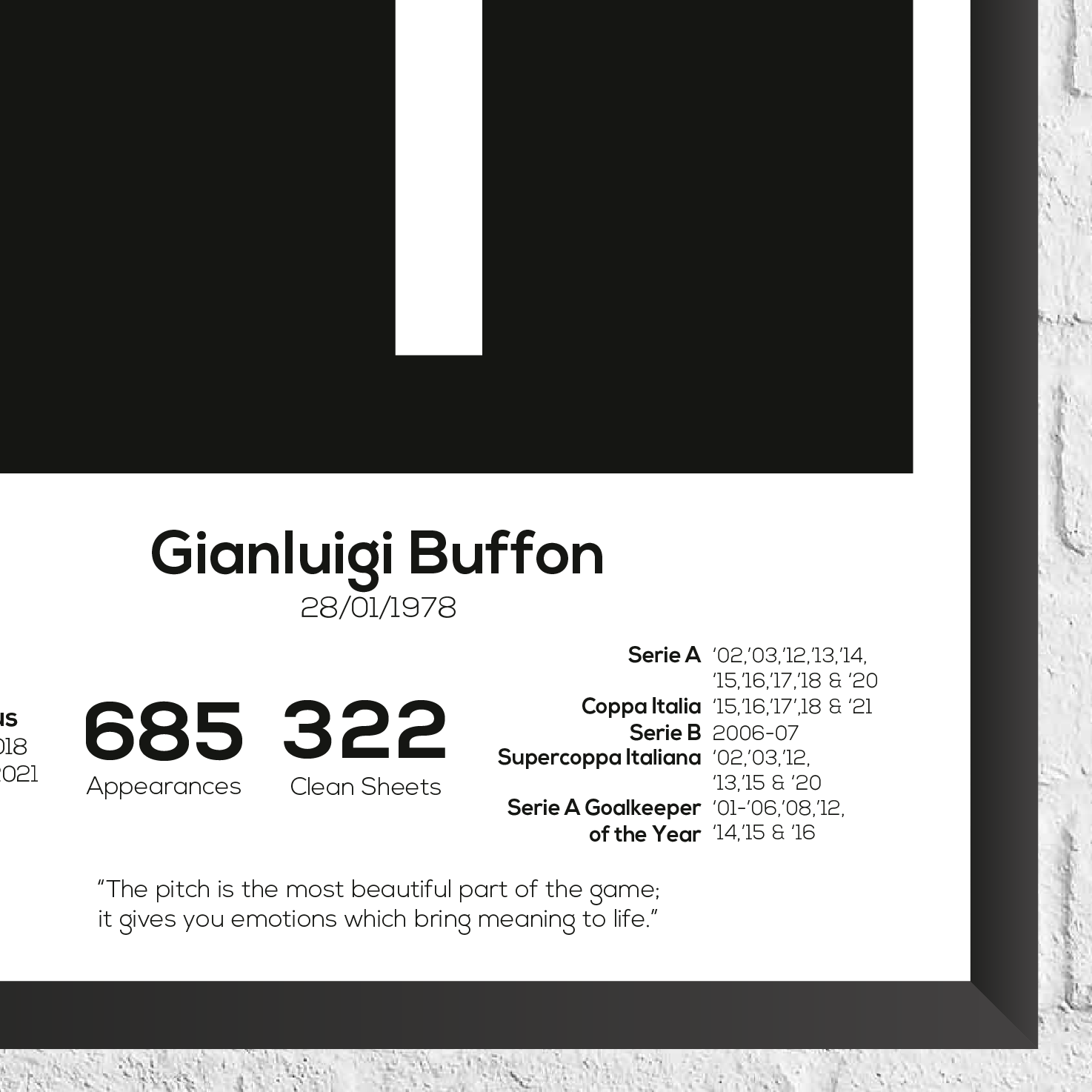Gianluigi Buffon Legend Stats Print