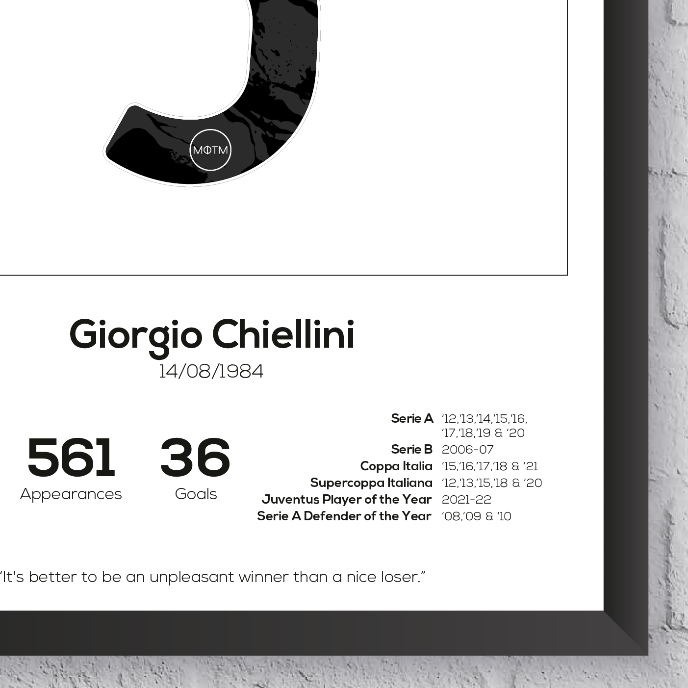 Giorgio Chiellini Legend Stats Print