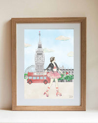 The lady on rollers and Big Ben
