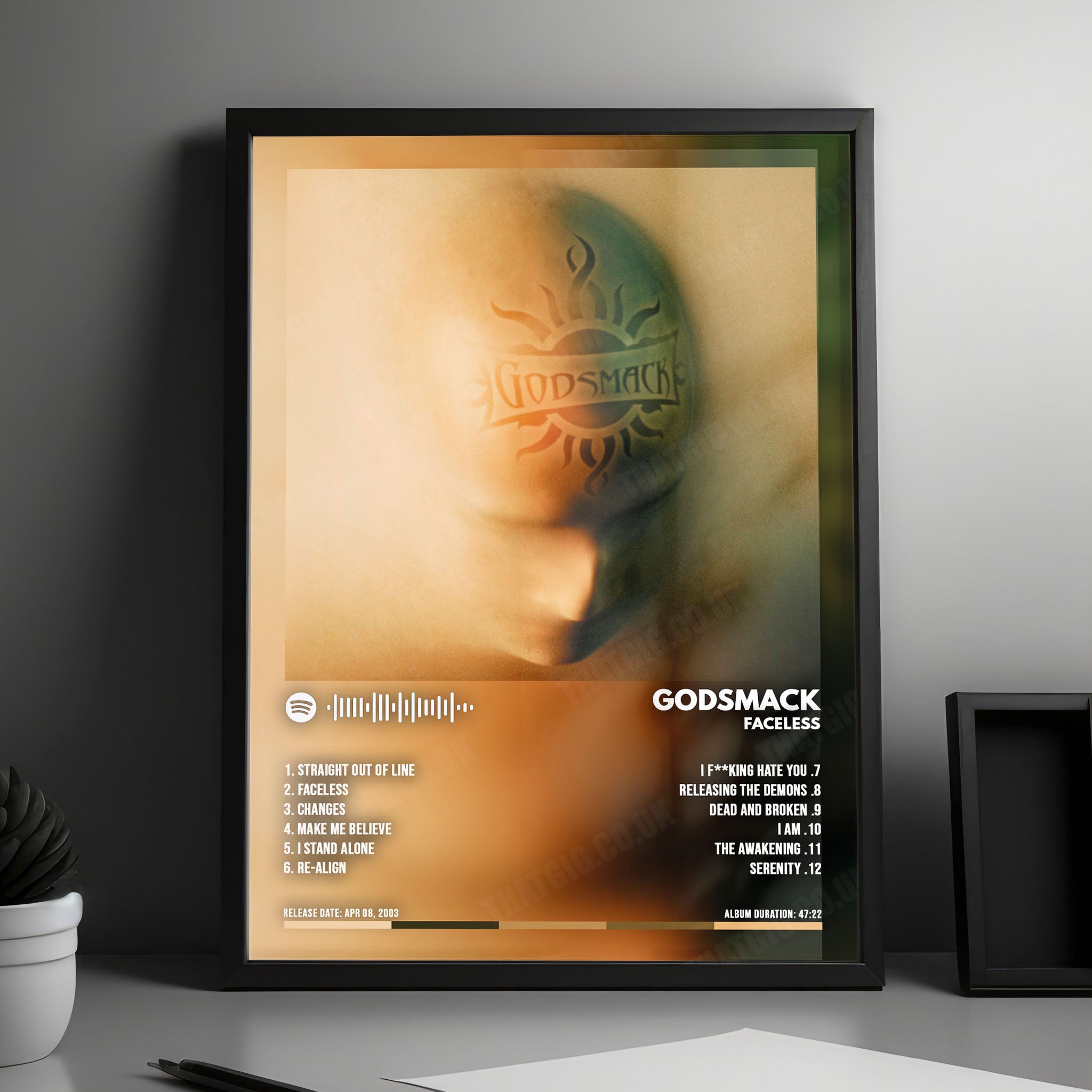 Godsmack "Faceless  " Album Cover Poster - with Complete Tracklist